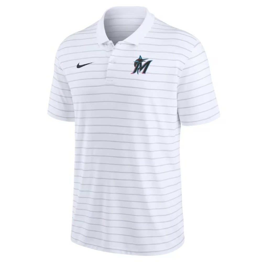 Nike Men's Miami Marlins Authentic‎ Collection Striped Performance Polo NWT XXL